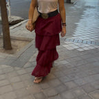 Pollera Capas Burdeo