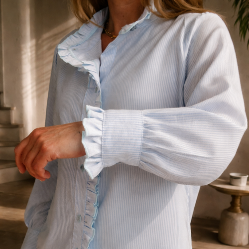 Blusa Carola Mini líneas Celeste III image 1
