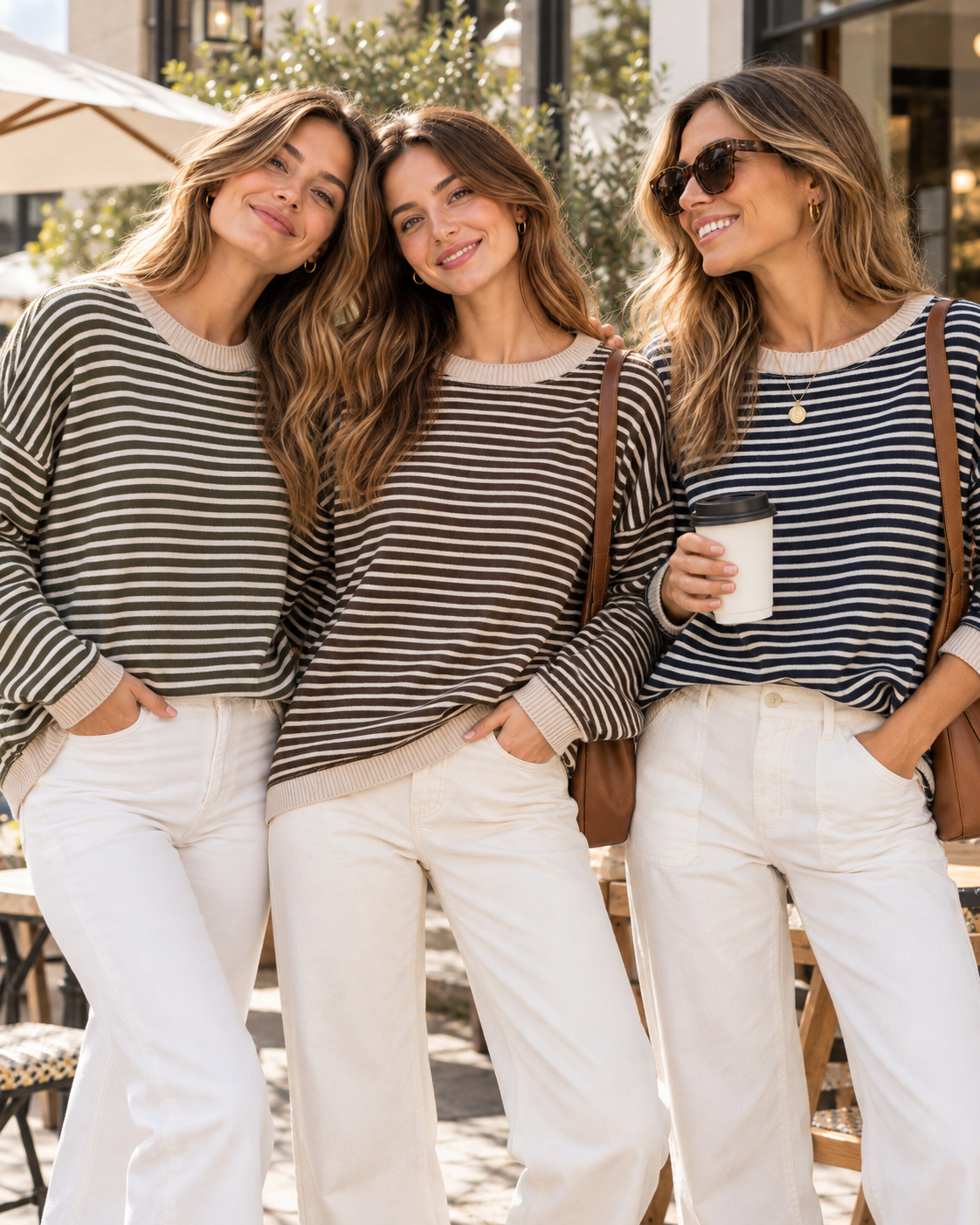 Sweater Líneas (azul, café, verde musgo)