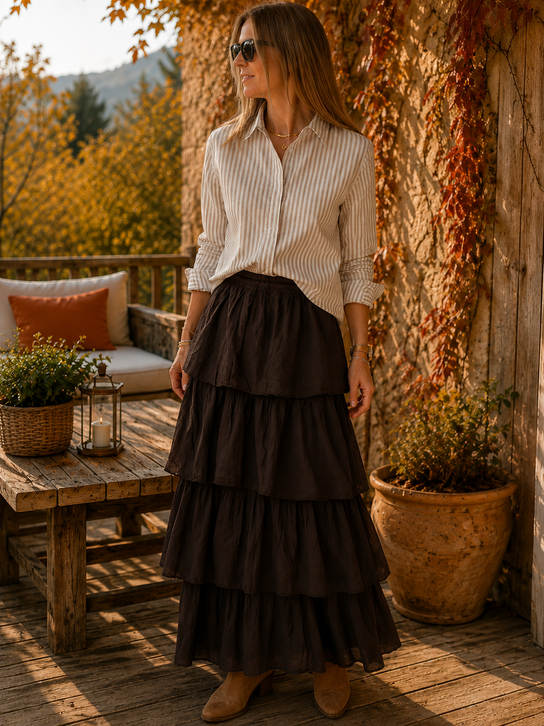 Blusa Nativa Líneas Beige