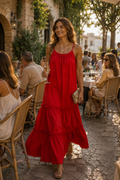Vestido Cotton Rojo — Algodón Pima Premium | Carola Montes