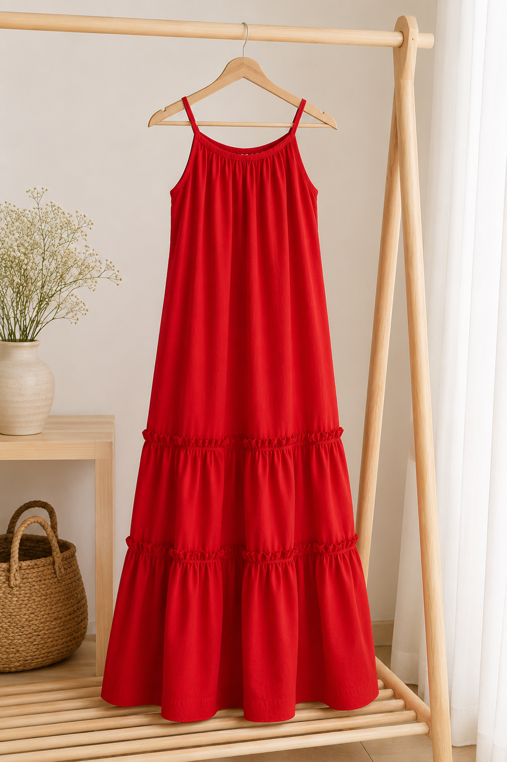 Vestido Cotton Rojo — Algodón Pima Premium | Carola Montes