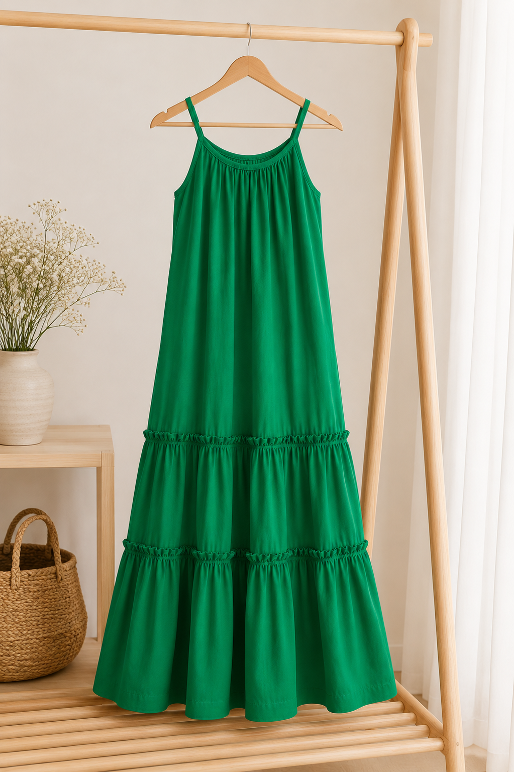 Vestido Cotton Verde - Algodón Pima Premium | Carola Montes