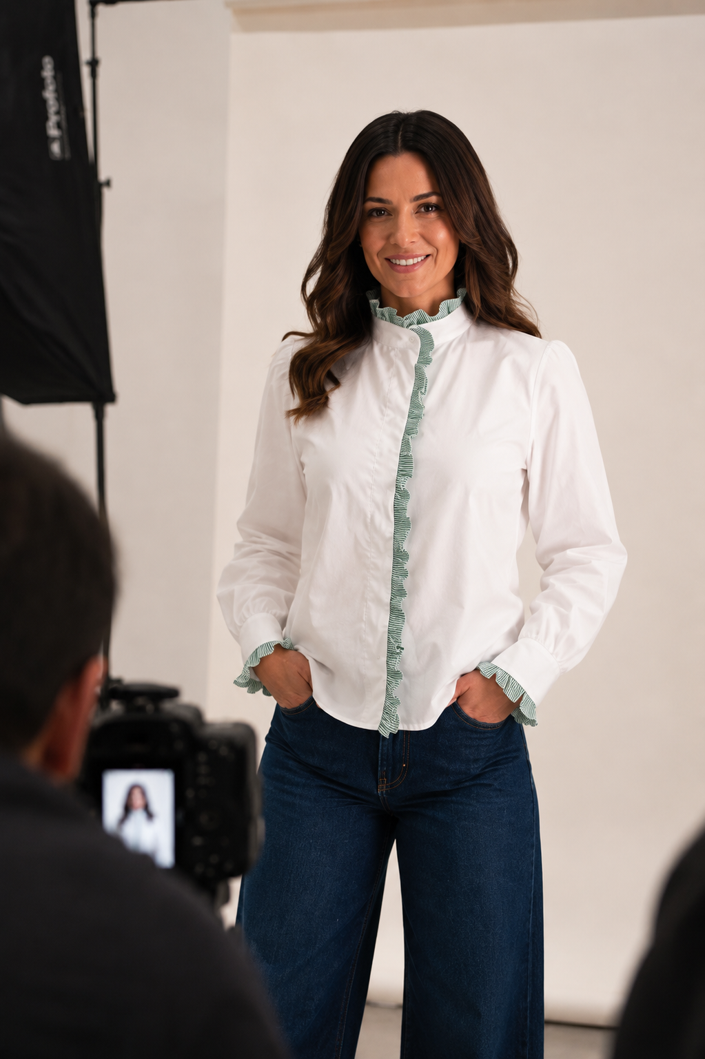 Blusa Carola Blanca/ Verde