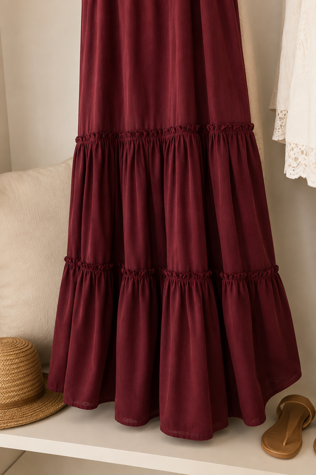 Vestido Cotton Burdeo— Algodón Pima Premium | Carola Montes