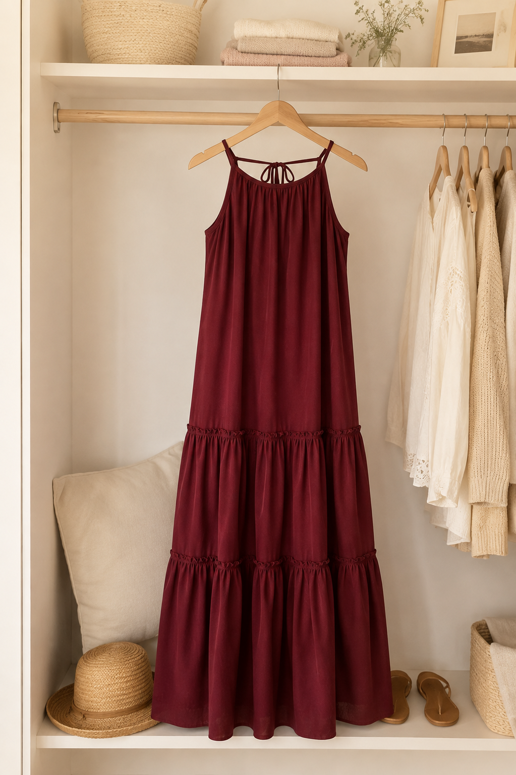 Vestido Cotton Burdeo— Algodón Pima Premium | Carola Montes