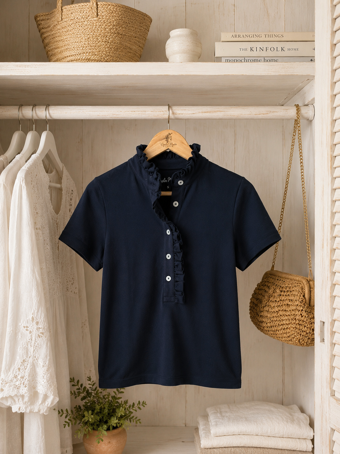 Polera Luz Azul Marino Manga Corta