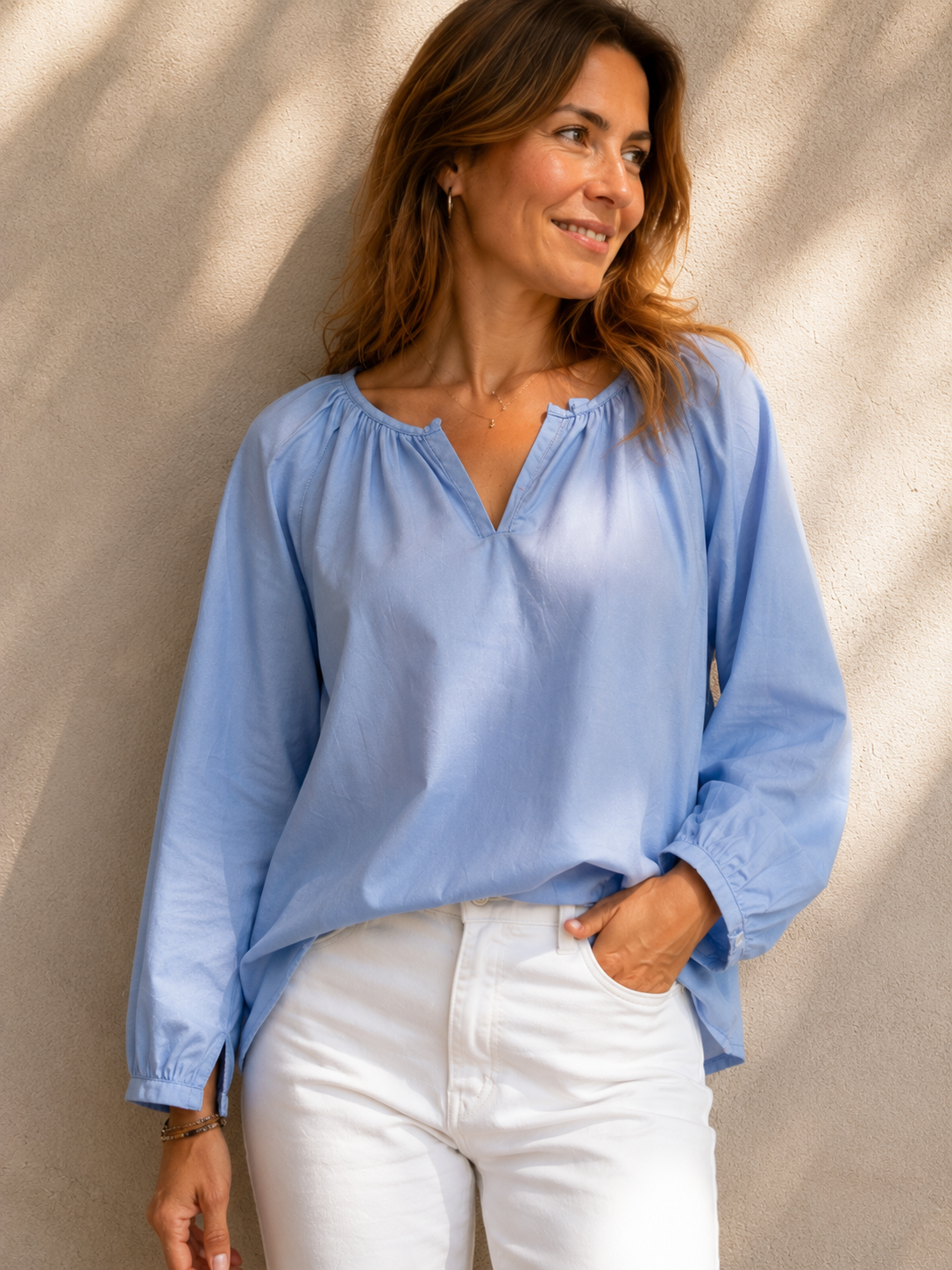 Blusa Toledana Celeste