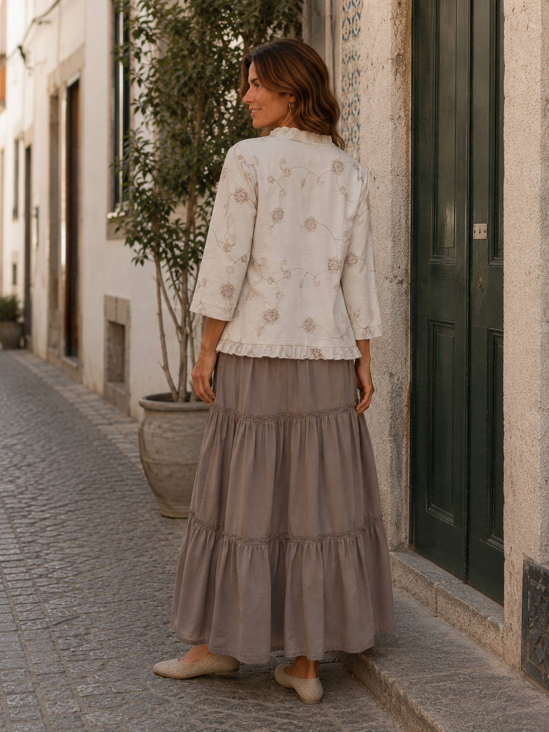 Tapado Málaga Beige Flores
