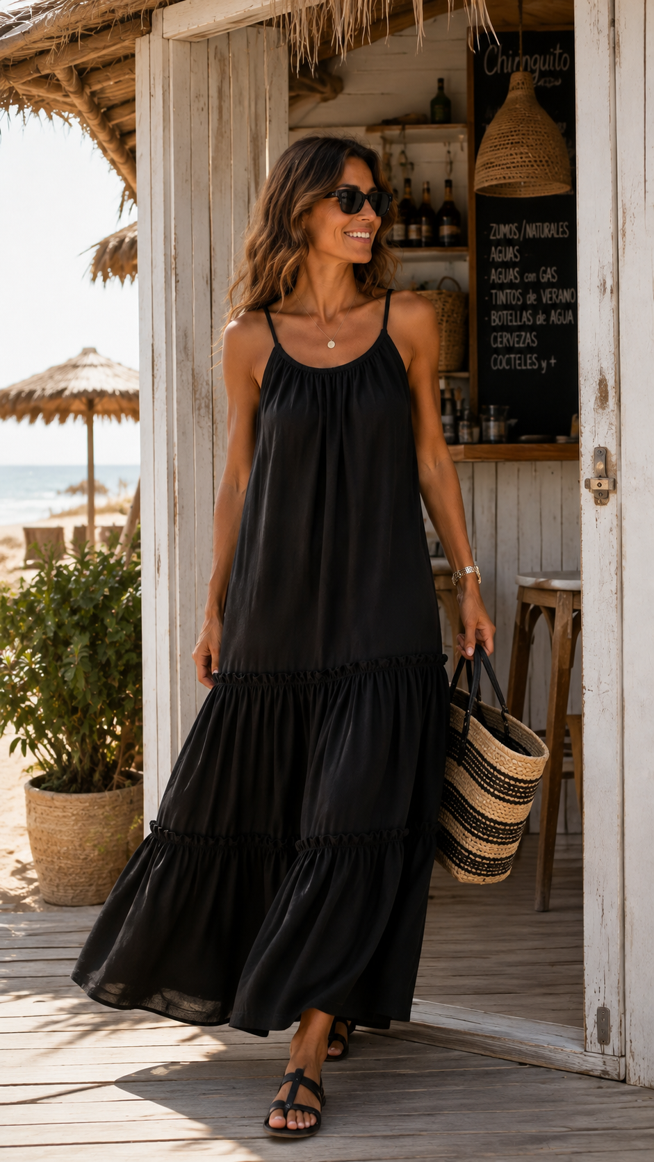 Vestido Cotton Negro — Algodón Pima Premium | Carola Montes