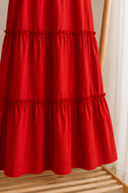 Vestido Cotton Rojo — Algodón Pima Premium | Carola Montes