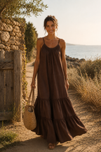 Vestido Cotton Café— Algodón Pima Premium | Carola Montes