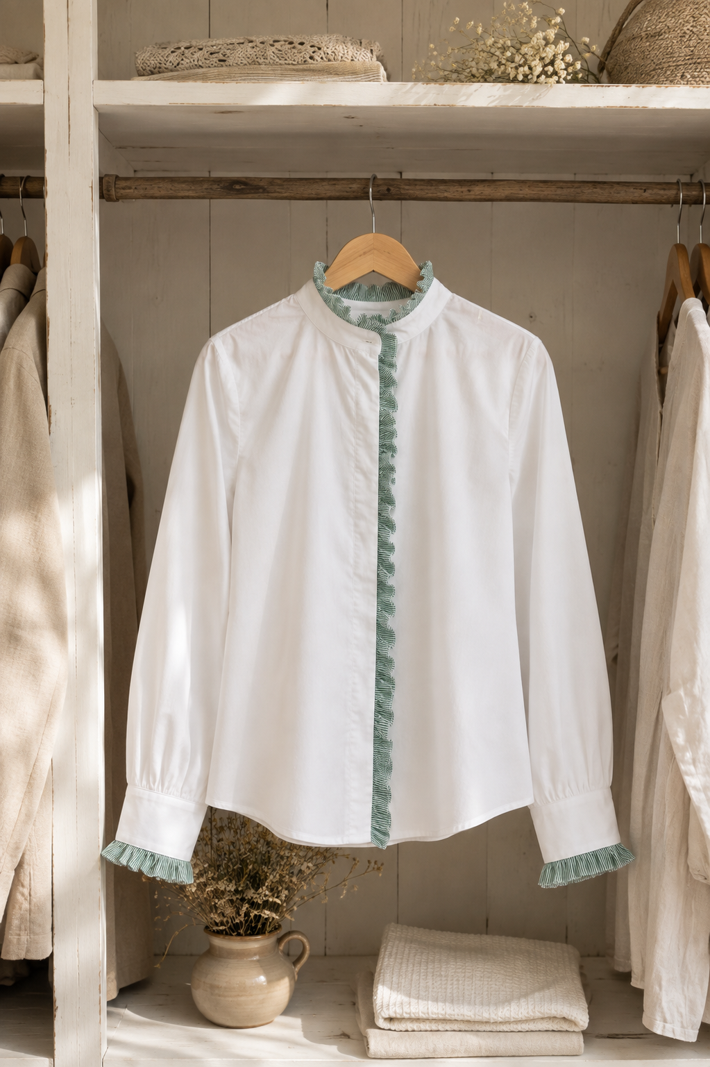 Blusa Carola Blanca/ Verde