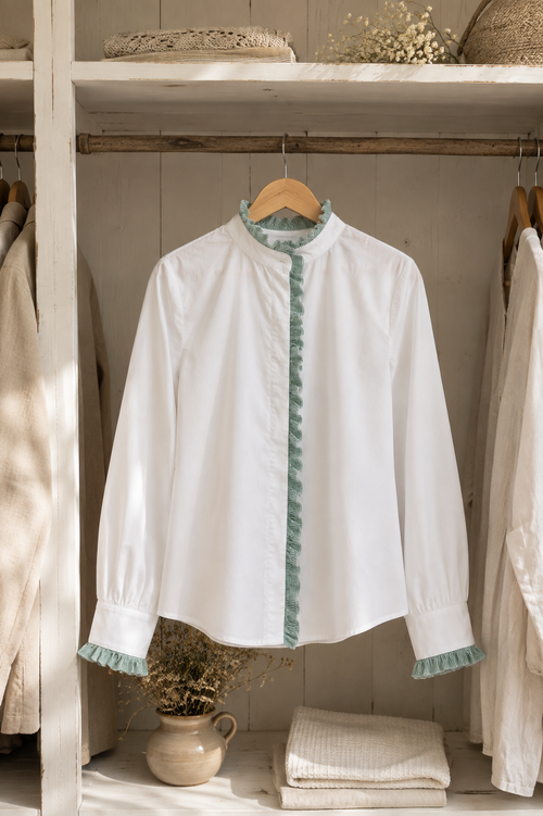 Blusa Carola Blanca/ Verde