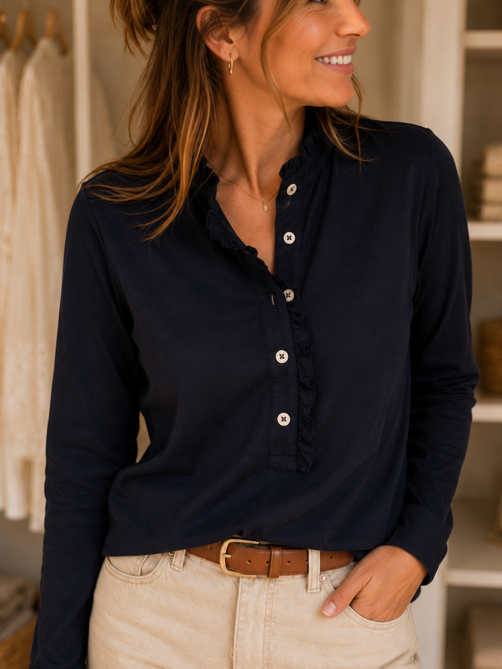 Polera Luz Azul Marino