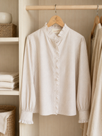 Blusa Carola Cuadrillé Beige