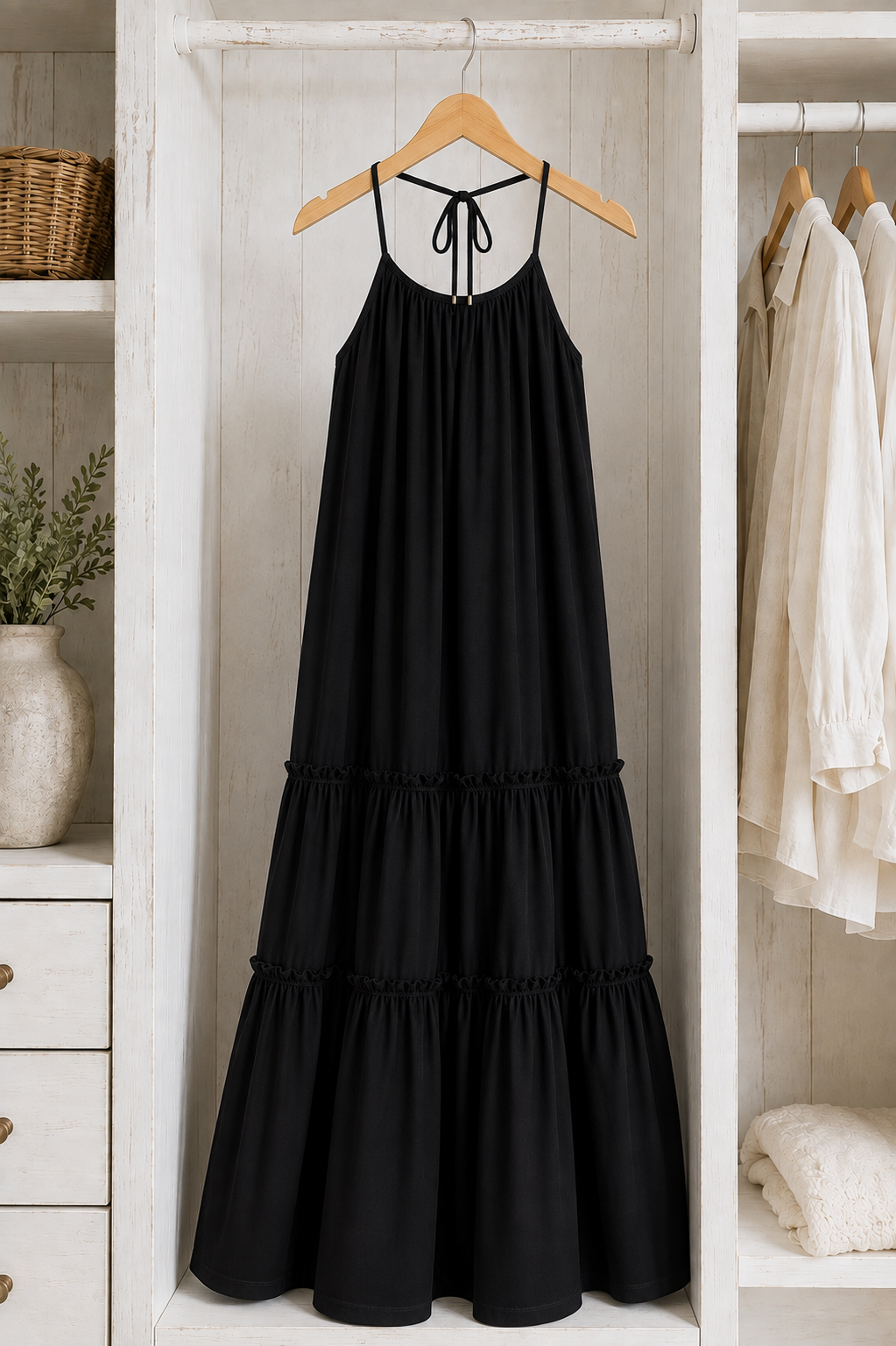 Vestido Cotton Negro — Algodón Pima Premium | Carola Montes