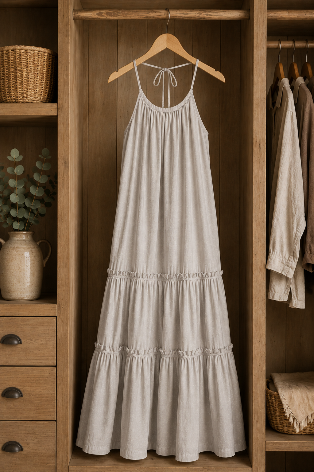Vestido Cotton Gris Perla — Algodón Pima Premium | Carola Montes