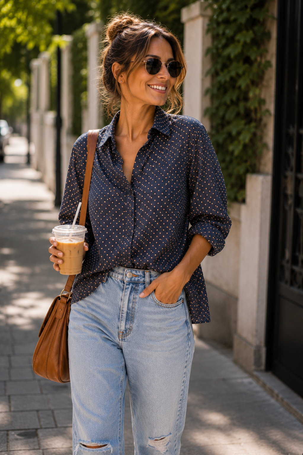 Blusa Nativa Mini Lunares — Algodón Pima Premium | Carola Montes