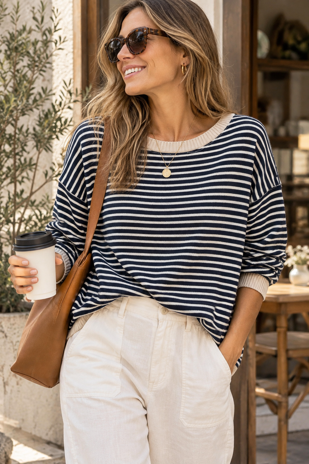 Sweater Líneas (azul, café, verde musgo)
