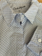 Blusa Nativa Cuadrillé Celeste — Algodón Pima Premium | Carola Montes