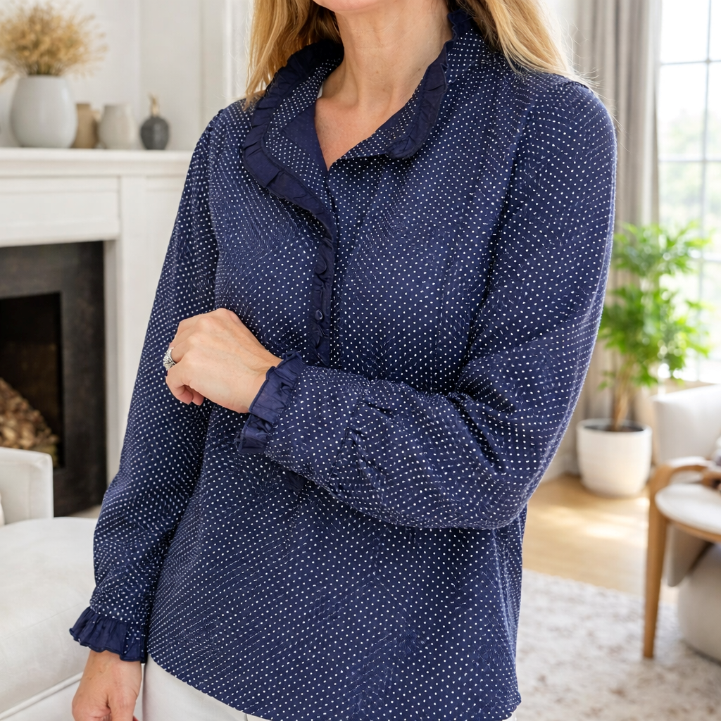 Blusa Carola Azul Puntitos