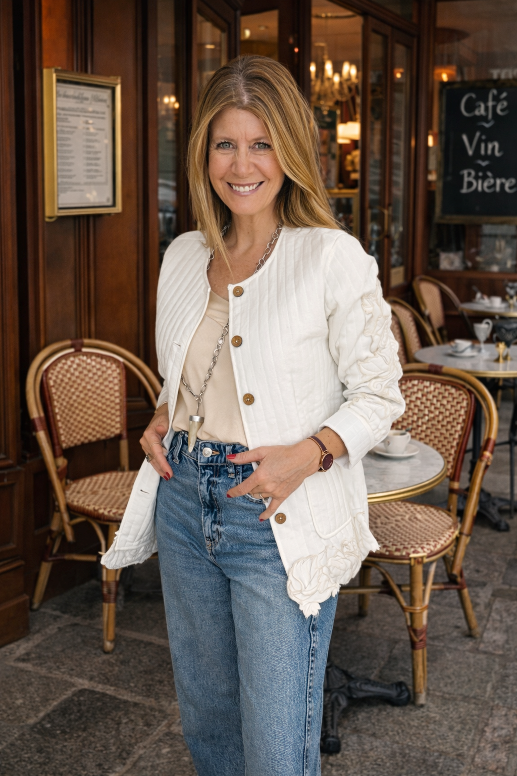 Chaqueta Crema