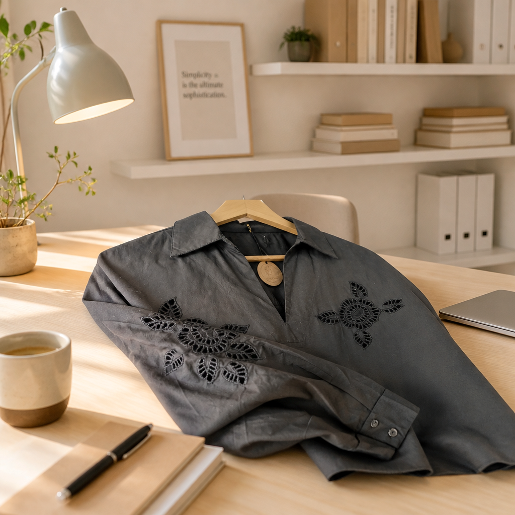 Blusa Flora Negra