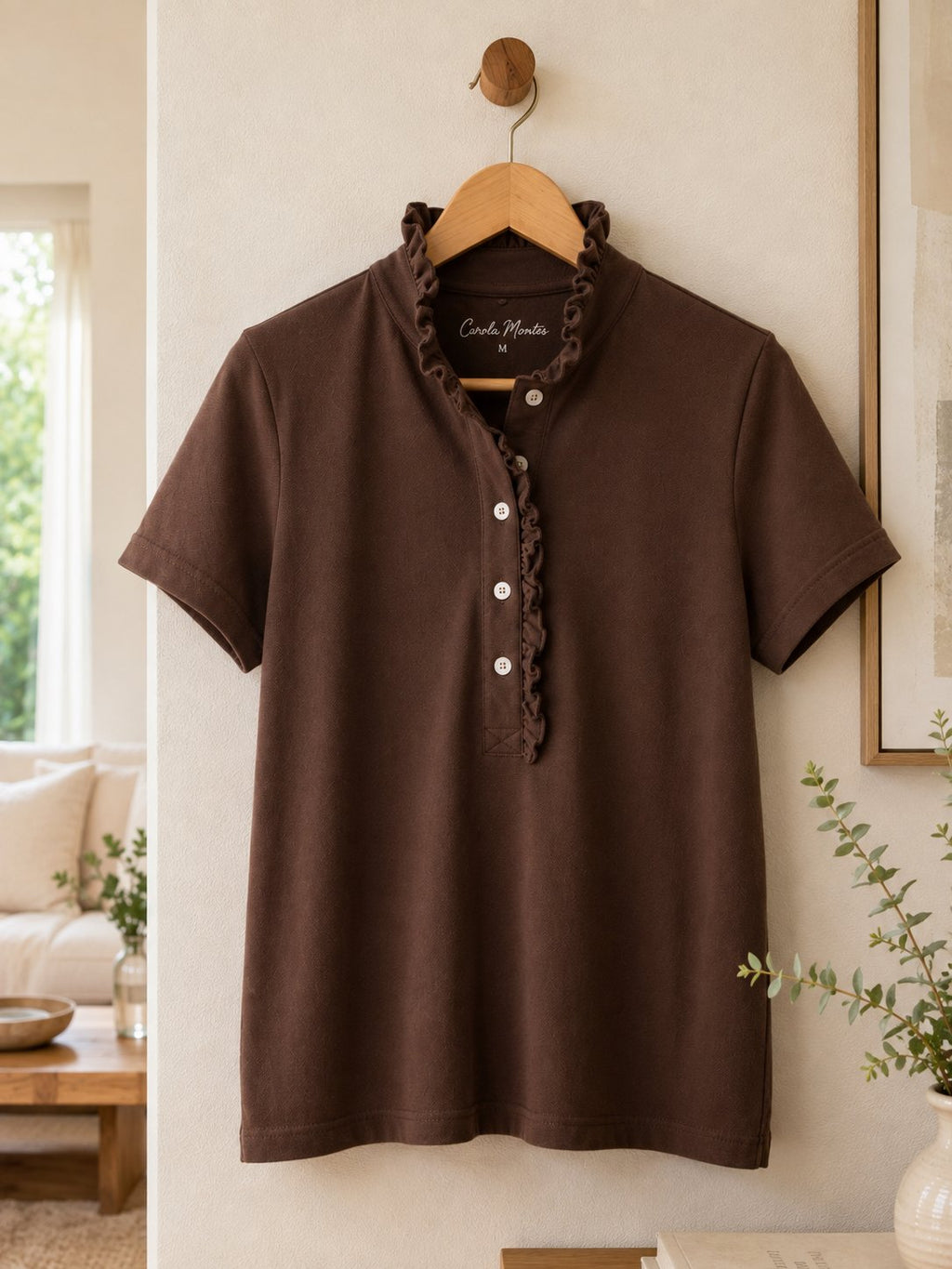 Polera Luz Café Manga Corta