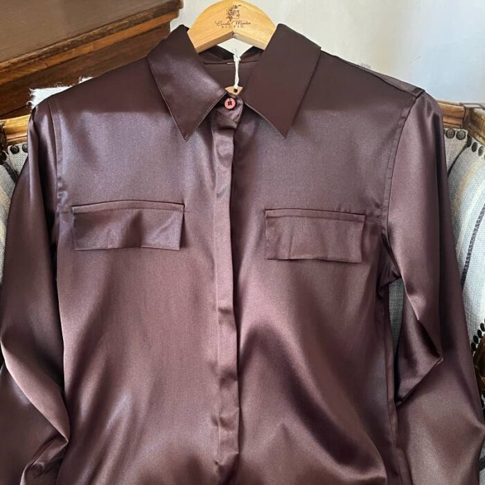 Blusa Satín Chocolate