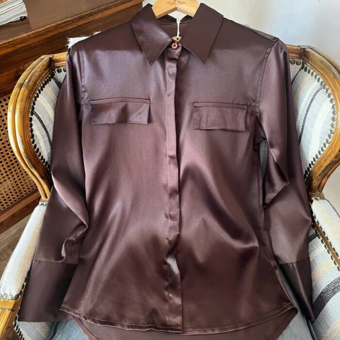 Blusa Satín Chocolate - Imagen 2